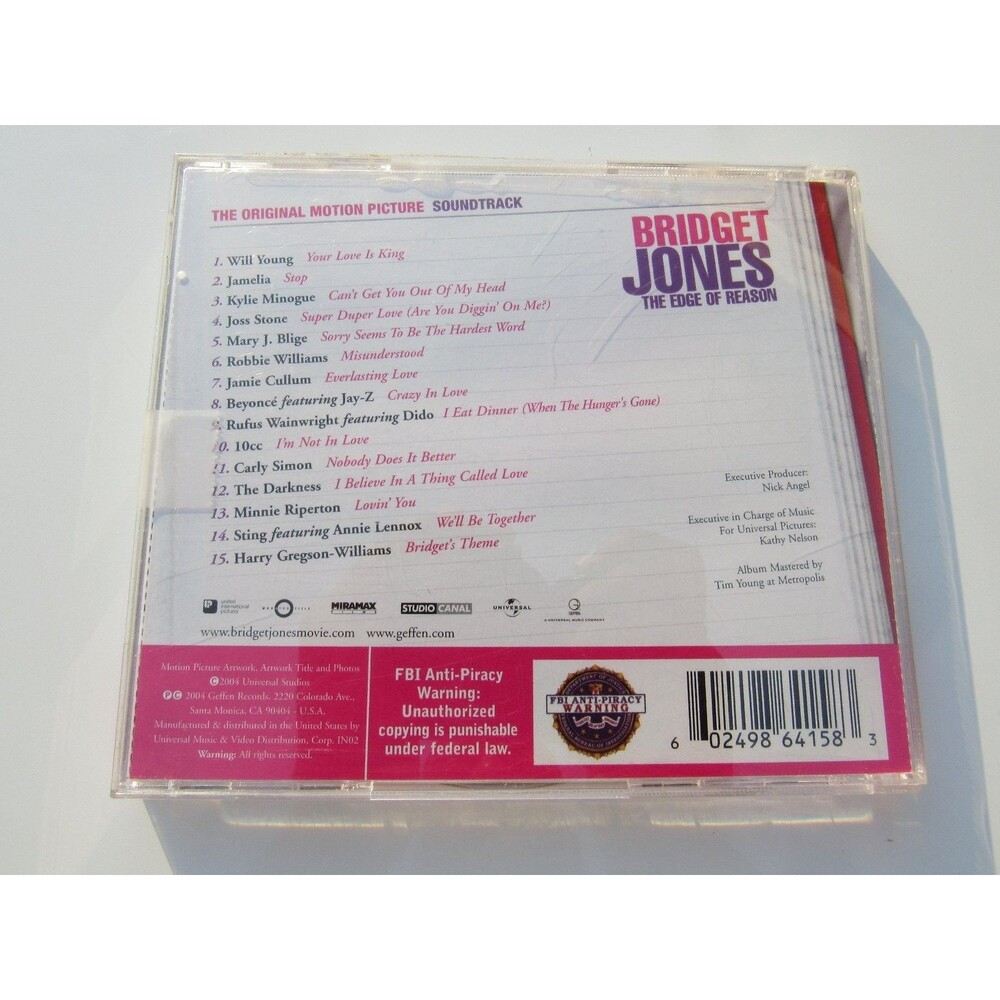 Bridget Jones: The Edge of Reason CD 2004 Soundtrack Pop Geffen Records